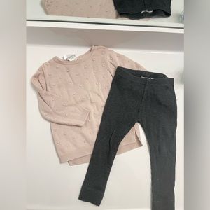 Bloomies baby sweater Jamie Kay leggings 24m/2t